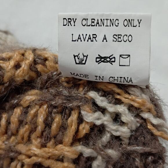 Becool Women's Fair Isle  M/L Cream/Taupe Cowl Neck Ski Style Tunic Sweater - Picture 11 of 12